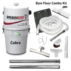 Drainvac Cobra Central Vacuum and Bare Floor Combo Kit 