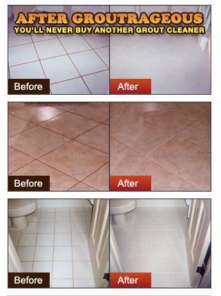 Grout cleaning before and after